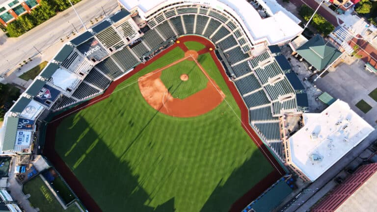 Commercial general contractor project - Aerial view of baseball stadium